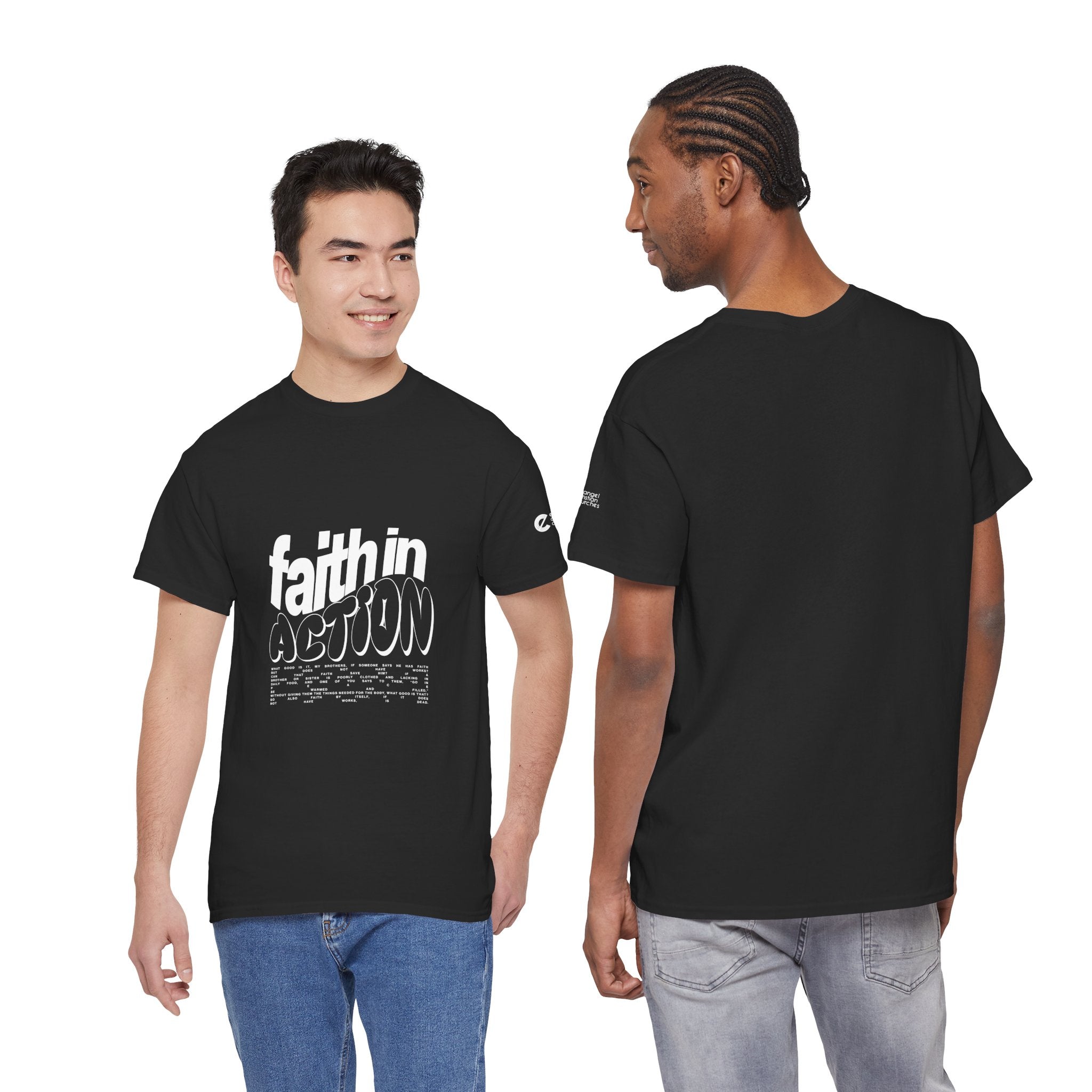 Faith in Action Tee — Inspirational Christian Graphic T‑Shirt