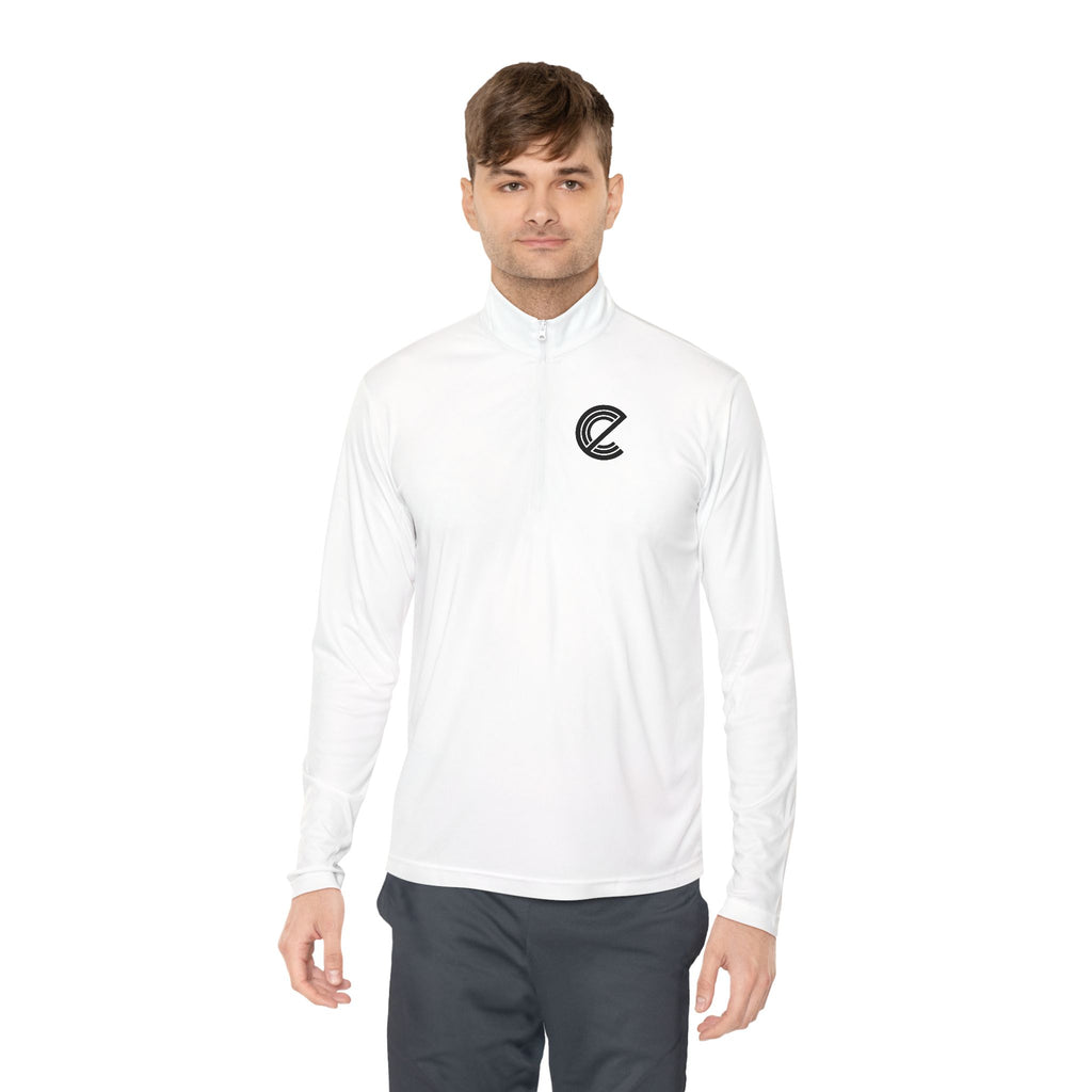 ECC Quarter-Zip Pullover — Minimal Black 'e' Logo Embroidered Pullover