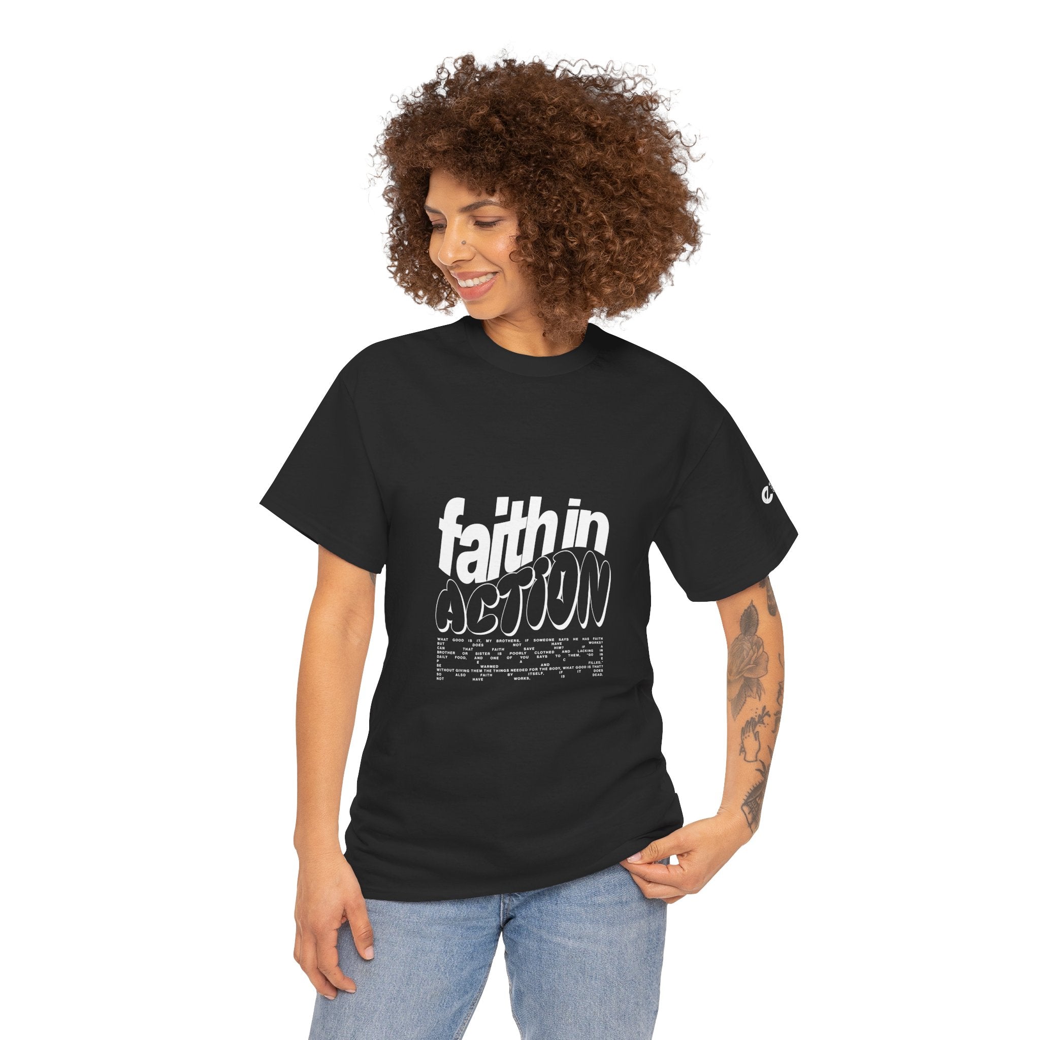 Faith in Action Tee — Inspirational Christian Graphic T‑Shirt