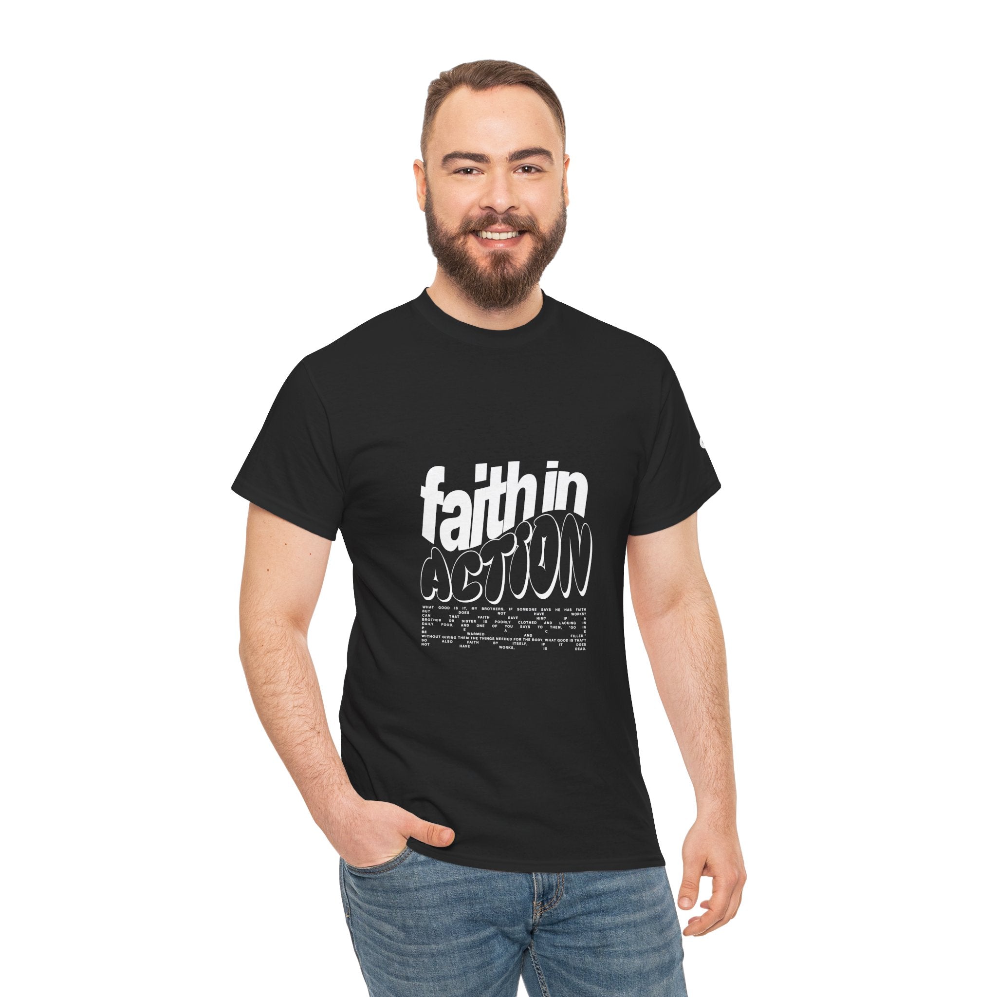 Faith in Action Tee — Inspirational Christian Graphic T‑Shirt