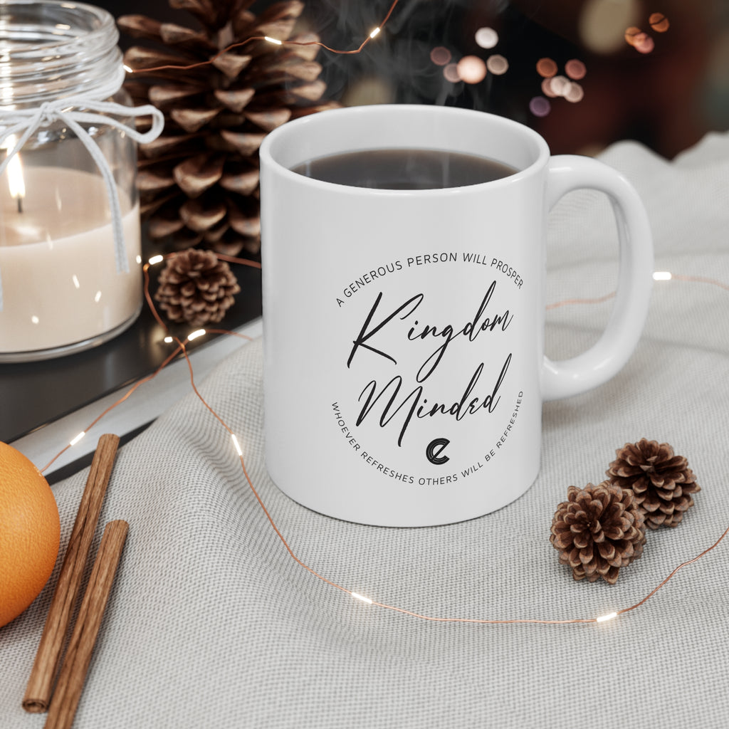 Kingdom Minded Mug — Faith-Based Inspirational Coffee Cup (11 oz)