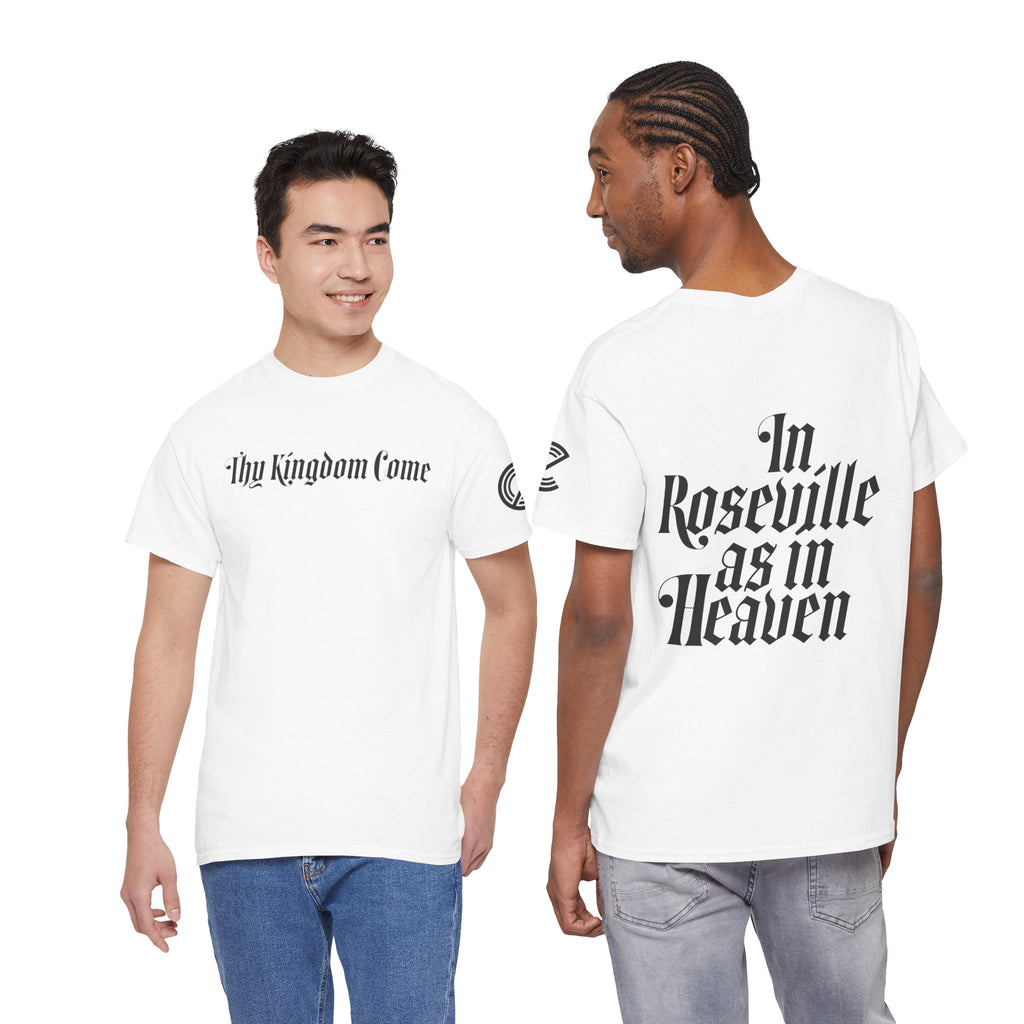 "Thy Kingdom Come" Tee — Gothic Script Graphic T‑Shirt
